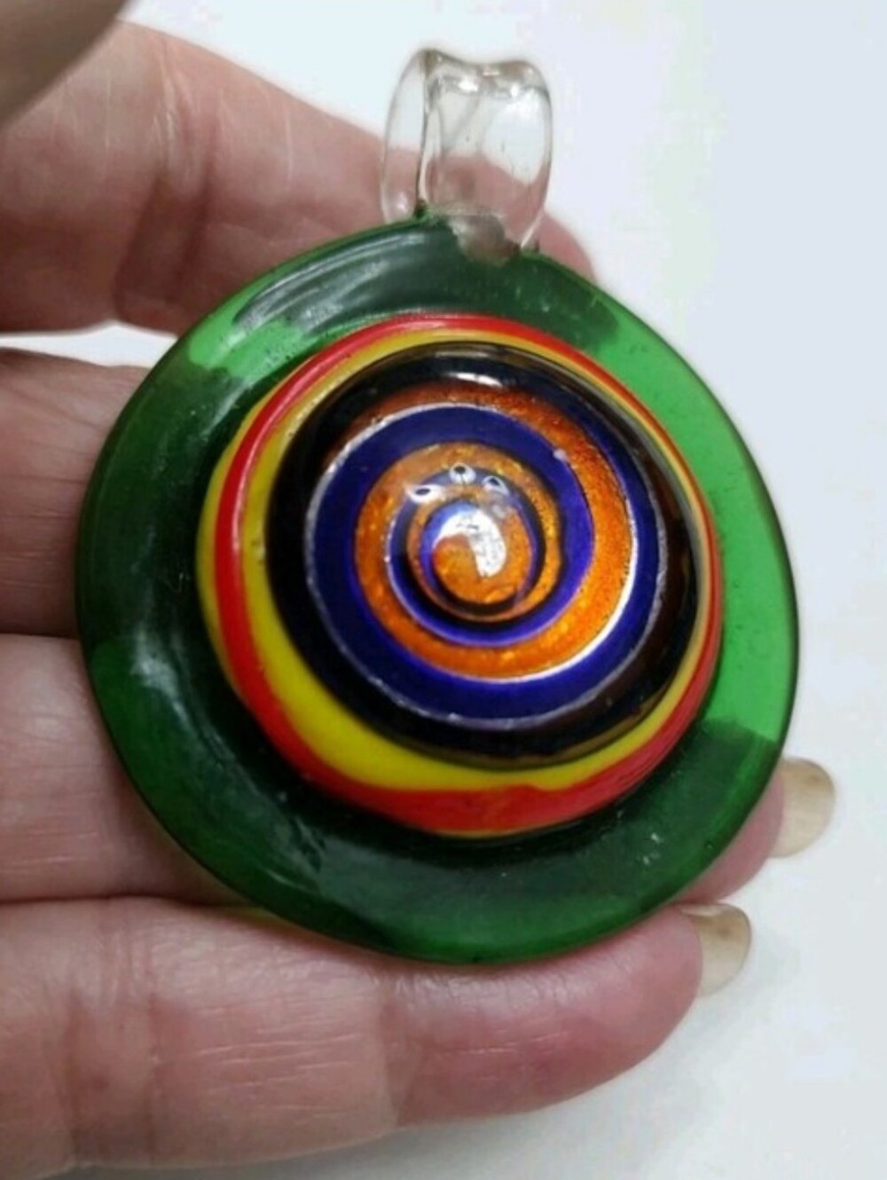 Set Of Lampwork Glass Multicolored: Heart Peace Sign Swirl Bullseye-Jim Loewer?